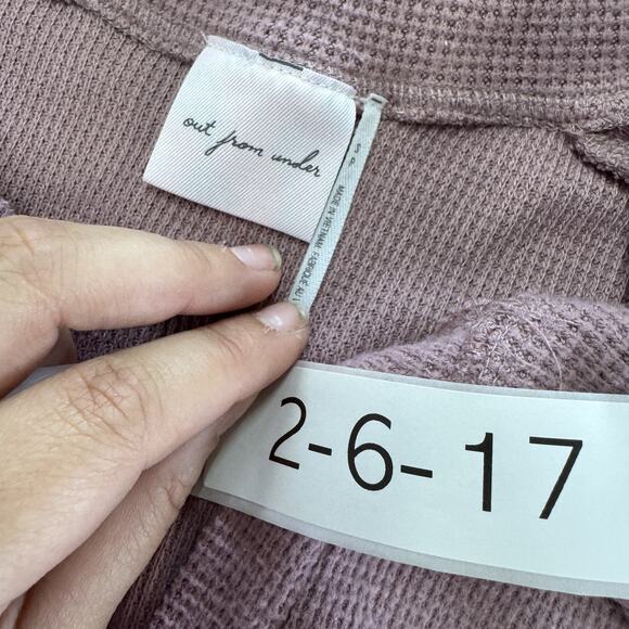 Out From Under Pullover Womens Small Purple Waffle Knit Collared Long Sleeve Top - Picture 3 of 8